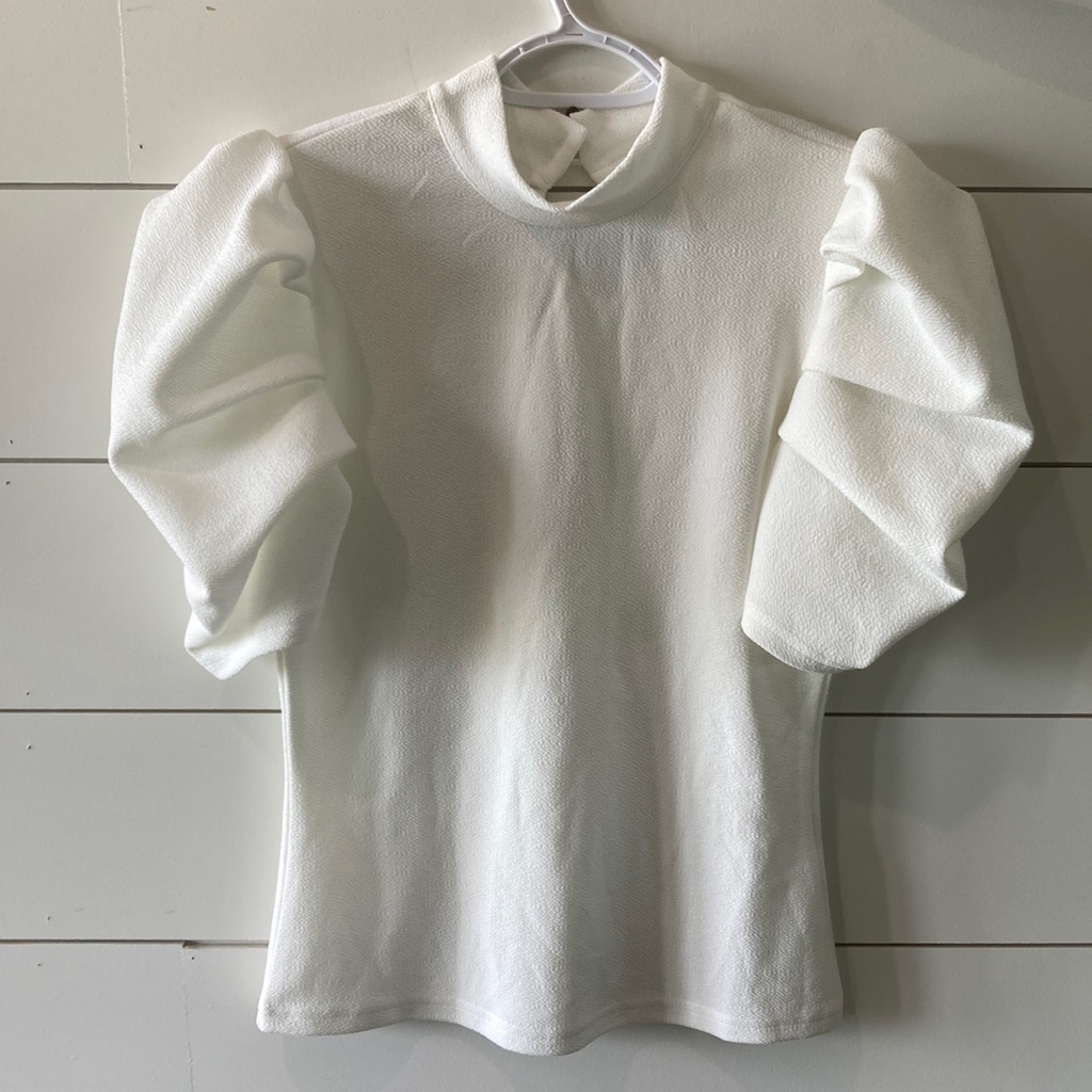 White Blouse. Button Back